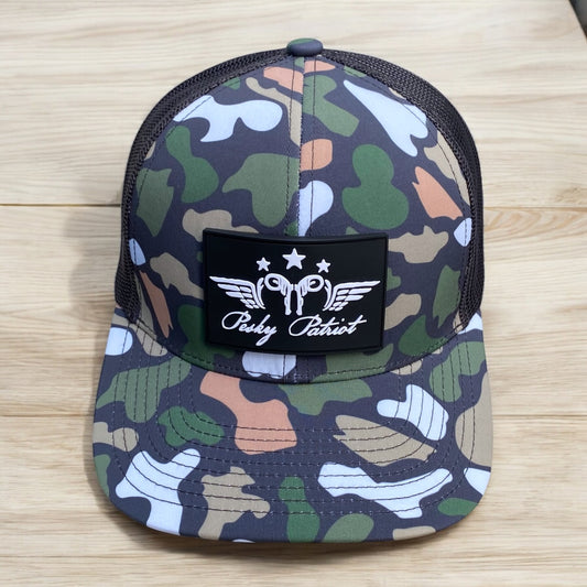 Pesky Black PVC Patch Bayou Duck Trucker Hat