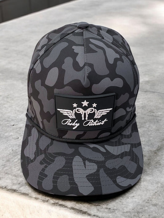 Blackout Camo Pesky Patriot PVC Patch Hat