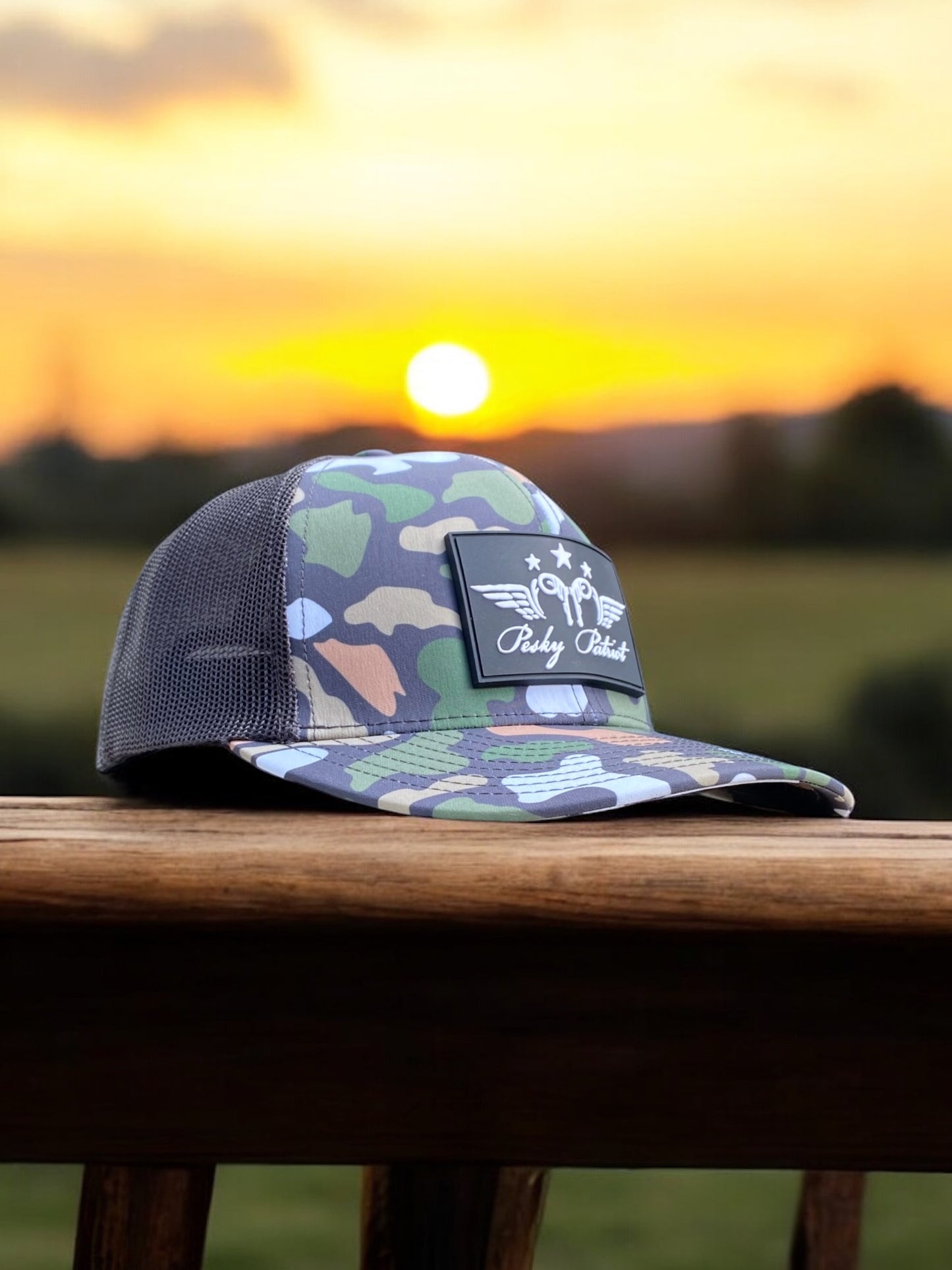 Pesky Black PVC Patch Bayou Duck Trucker Hat
